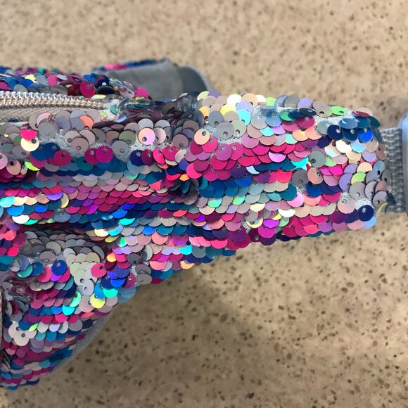 Justice Denim Flip Sequin Belt Bag Unicorn - Picture 7 of 14